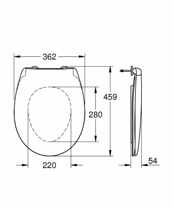 Сиденье Soft-Close GROHE Bau Ceramic 39493000. Фото