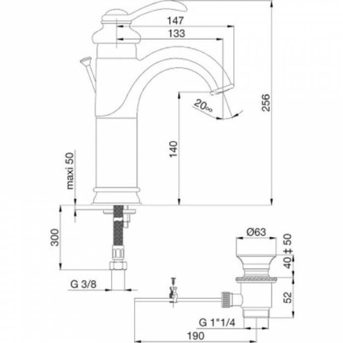 Смеситель для раковины Jacob Delafon Fairfax E72091-CP. Фото