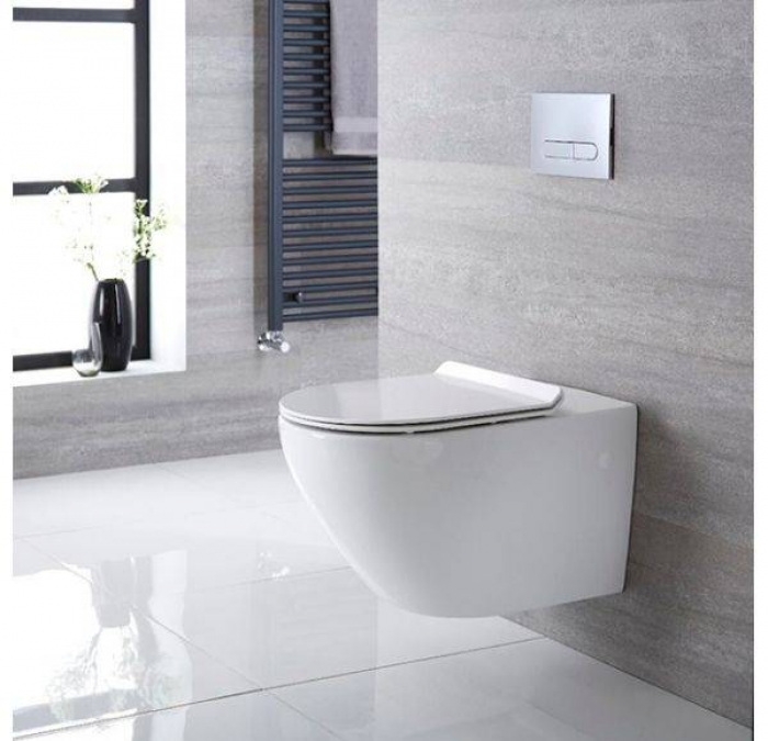 SOLE PANDORA Big Безободковый унитаз подвесной с сиденьем Soft-close. Фото