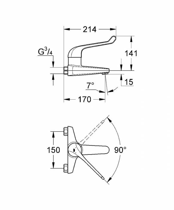 Смеситель для раковины GROHE Euroeco Special 32823000. Фото