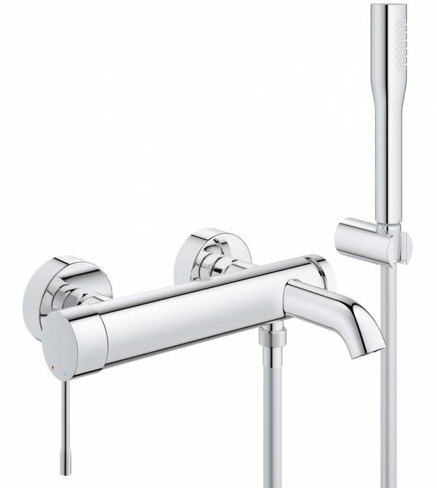 GROHE 33628001 Essence+ Смеситель однорычажный для ванны с душевым гарнитуром. Фото