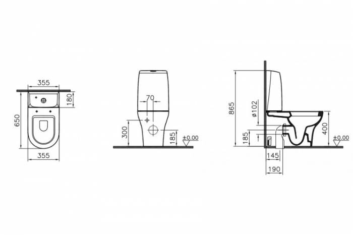 Унитаз-компакт Vitra Zentrum 9012B003-7200. Фото