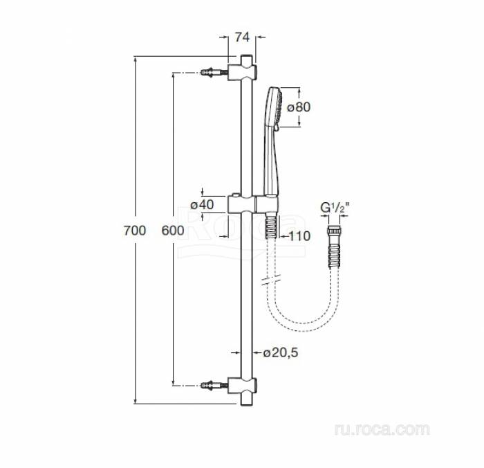 Душевая лейка ROCA Stella 80/3F A5B1403C00. Фото