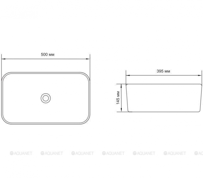 Раковина накладная AQUANET Lake-1 50х40 211286. Фото