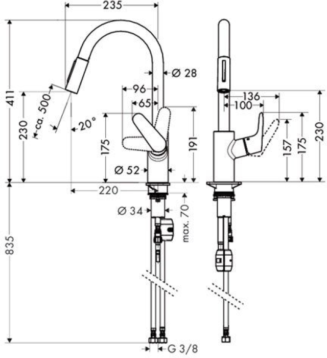 Смеситель для кухни Hansgrohe Focus хром 31815000. Фото