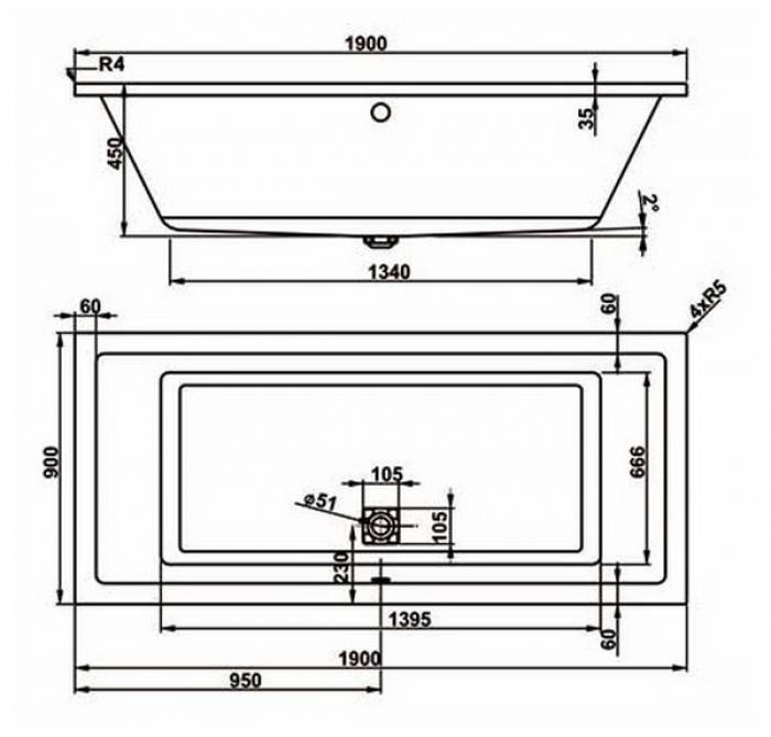 Ванна акриловая VAGNERPLAST Cavallo 180 VPBA180 CAV2X-01. Фото