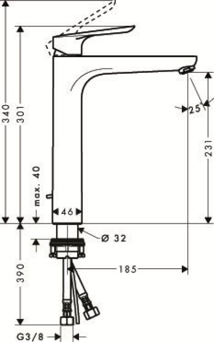 Смеситель для раковины Hansgrohe Logis E 71162000. Фото