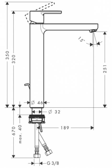Смеситель для раковины HANSGROHE Metropol S 14020000. Фото