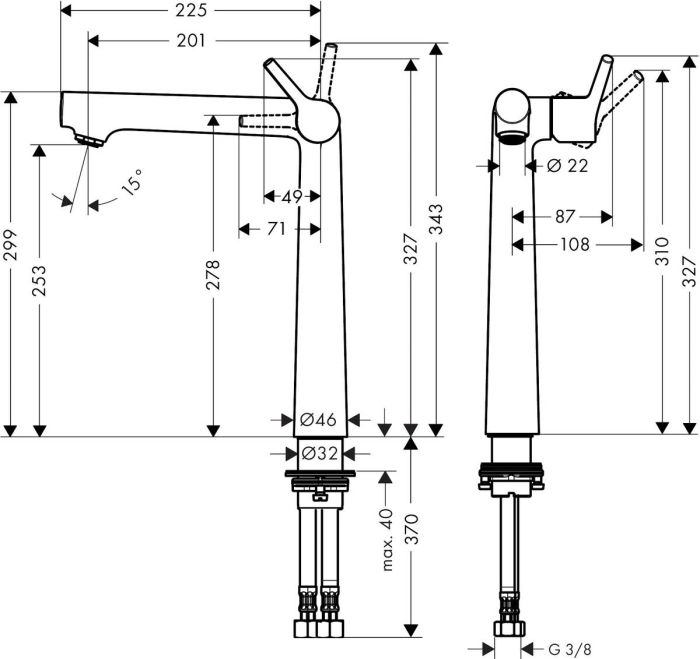 Смеситель для раковины Hansgrohe Talis S 72116000, хром. Фото