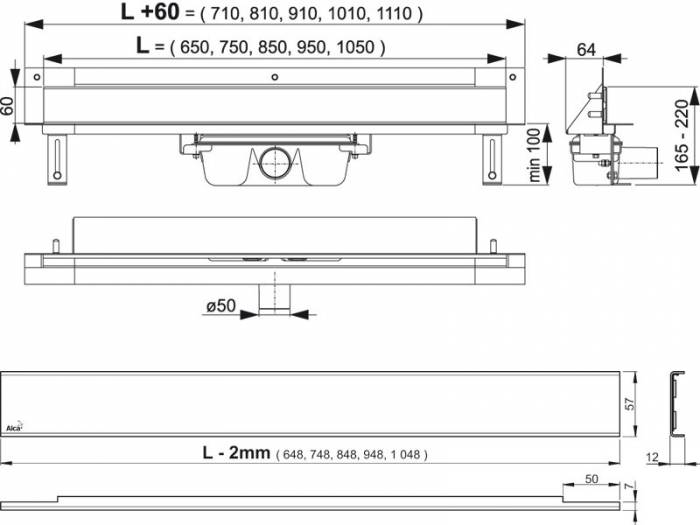 Дренажная система ALCAPLAST Spa TWIN APZ5-TWIN-950. Фото