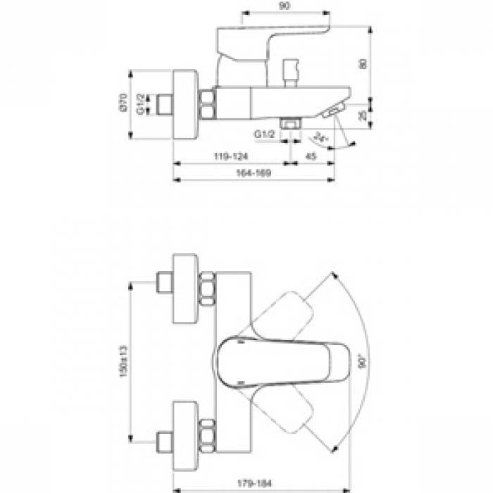 Смеситель для ванны IDEAL STANDARD Ceraplan III B0718AA. Фото