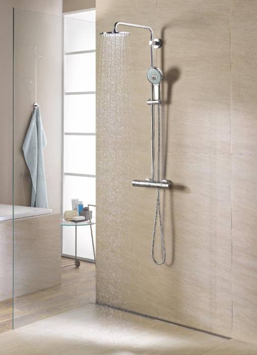 GROHE 27032001 Rainshower Душевая система с термостатом GRT 3000C, кронштейн 450 мм. Фото