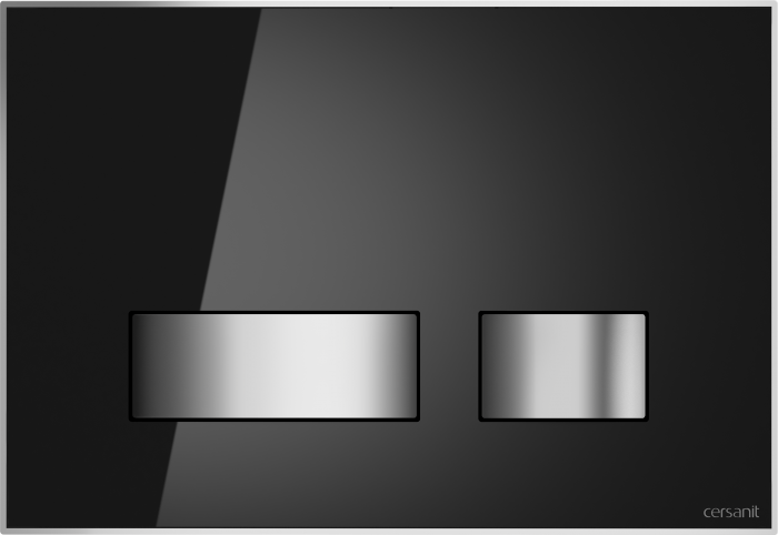 CERSANIT Кнопка MOVI стекло черный глянцевый универсальная с монтажной рамкой BU-MOV/Blg/Gl. Фото