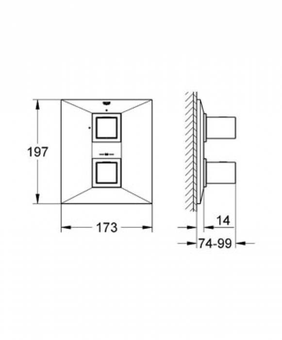 Термостат для душа GROHE Allure Brilliant 19791000 (внешняя часть). Фото