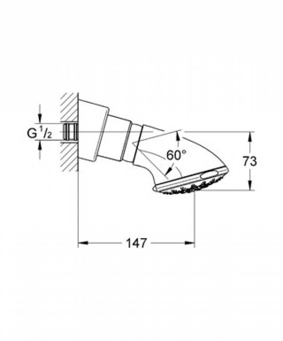 Верхний душ GROHE Movario 28513000. Фото