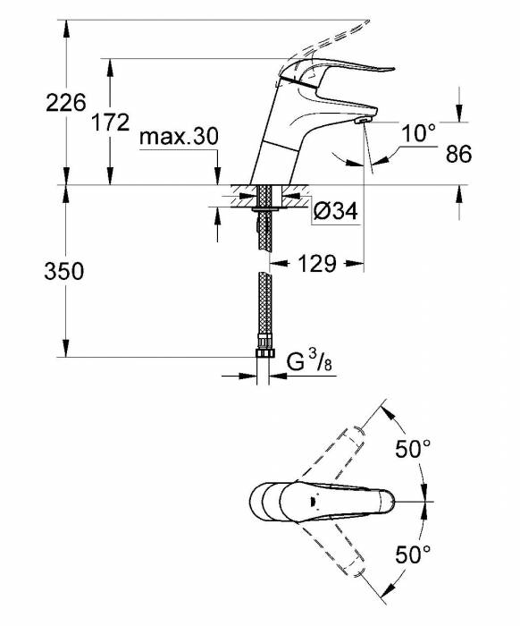 Смеситель для раковины Grohe Euroeco Special 32765000. Фото