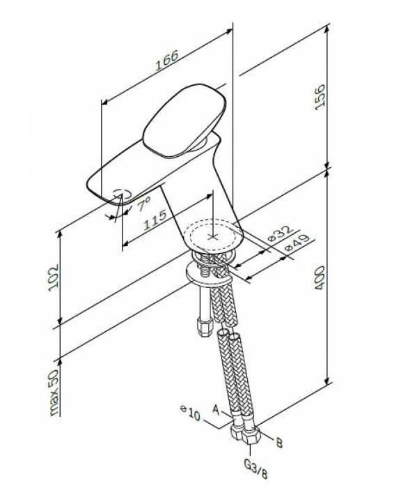 Смеситель для раковины AM.PM Spirit 2.0 F70A02100. Фото