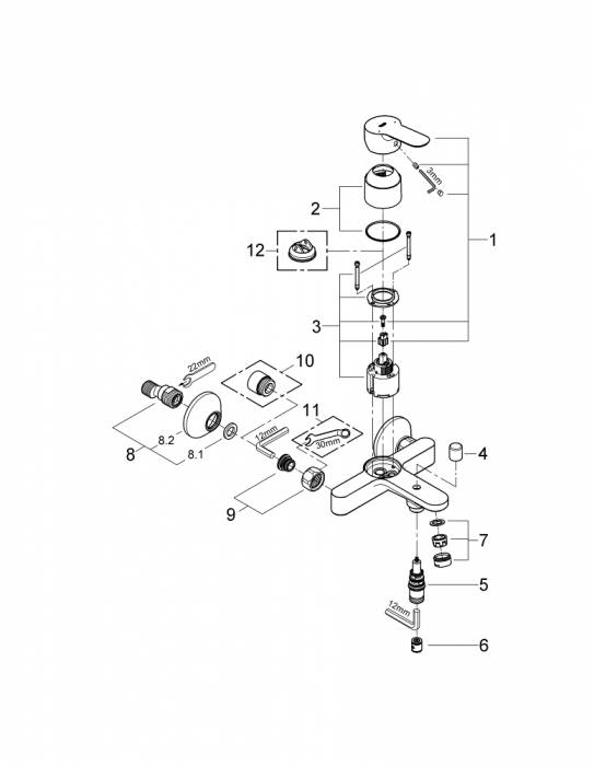 GROHE 23334000 BauEdge Смеситель для ванны. Фото