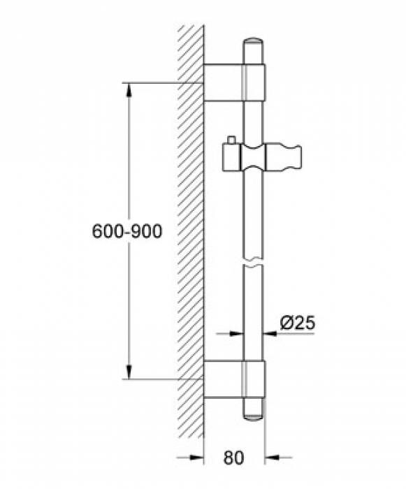 Душевая штанга GROHE Power&Soul  27785000 900 мм. Фото