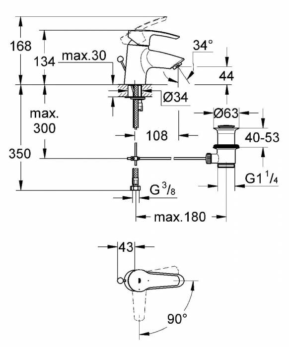 GROHE 2337410E Eurostyle Смес.д.рак,сл.гарн,ES. Фото
