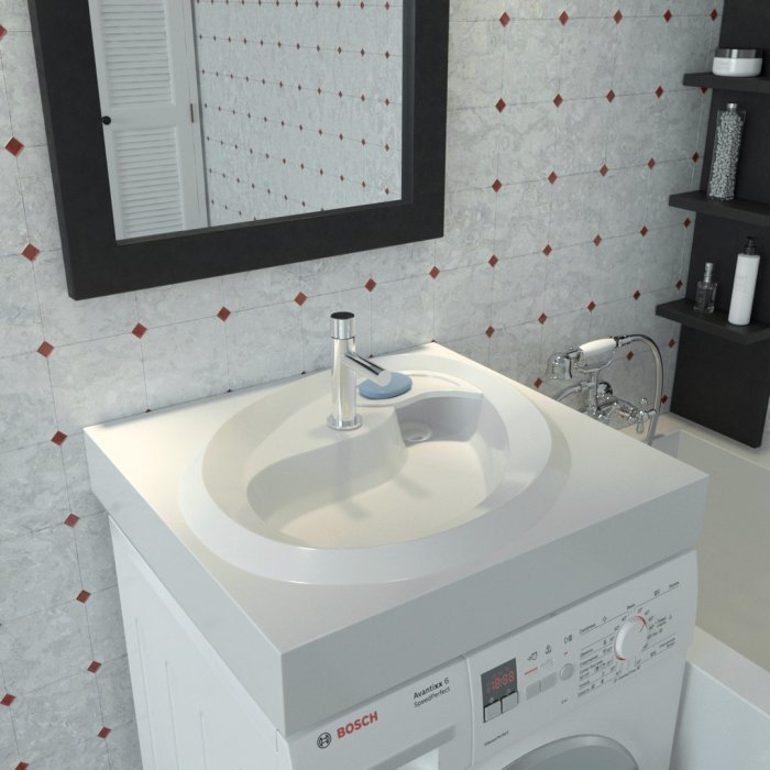 Раковина над стиральной машиной MADERA Ameli 550 60х55. Фото
