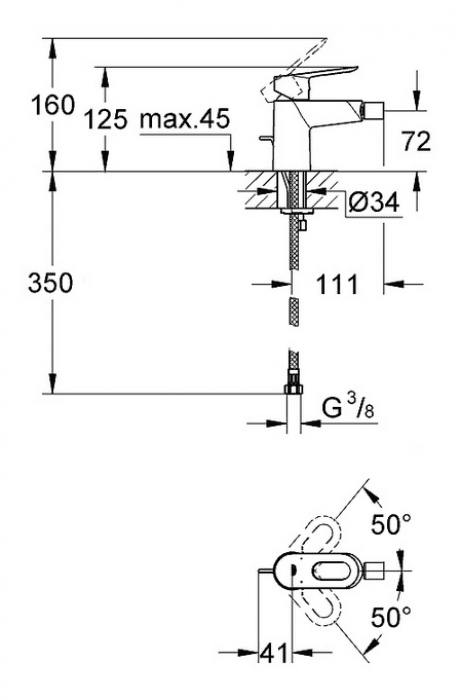 Смеситель для биде GROHE BauLoop 23338000. Фото
