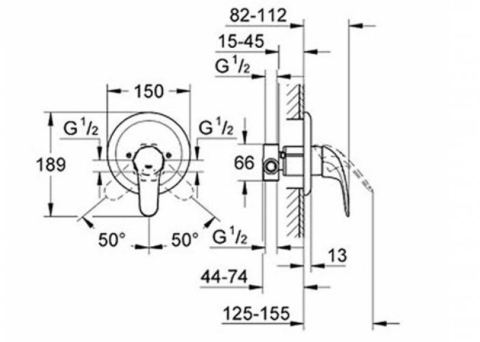 Смеситель для душа GROHE Euroeco 32742000 (комплект). Фото