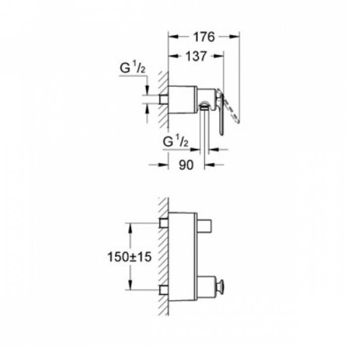 Смеситель для душа GROHE Veris 32197LS0. Фото