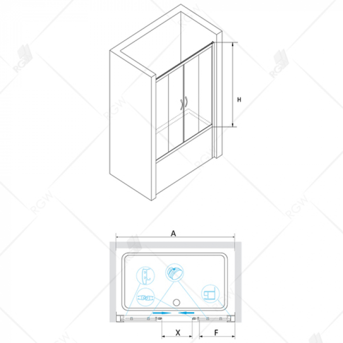 Шторка на ванну RGW SCREENS SC-61 01116115-21 150 см. Фото