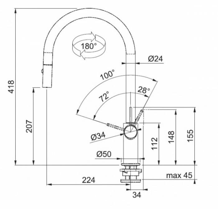 Смеситель для кухни FRANKE Ambient 115.0296.771. Фото