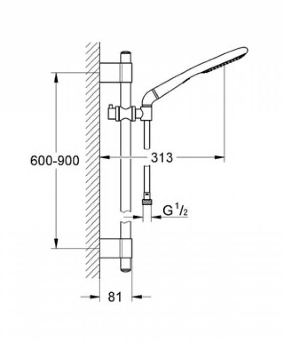 Душевой гарнитур GROHE Rainshower Eco 900 27275001. Фото