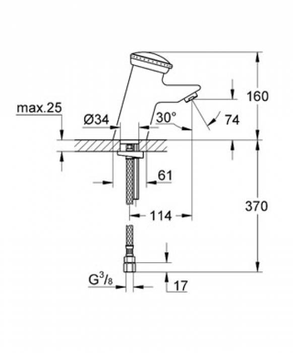 Смеситель для раковины GROHE Contromix Public 36111000. Фото