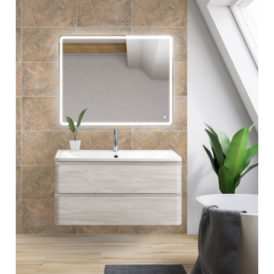 Тумба под раковину подвесная BELBAGNO ALBANO-800-2C-SO-RVB Rovere Vintage Bianco. Фото