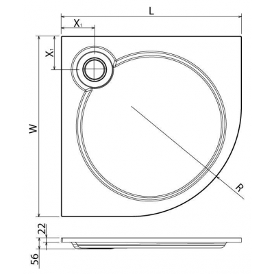 Душевой поддон из литьевого мрамора CEZARES TRAY-S-R-90-550-56-W. Фото