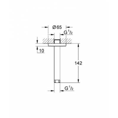 Потолочный душевой кронштейн GROHE Rainshower 28724000. Фото