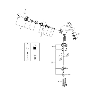 Смеситель для раковины GROHE Costa L 21100001. Фото