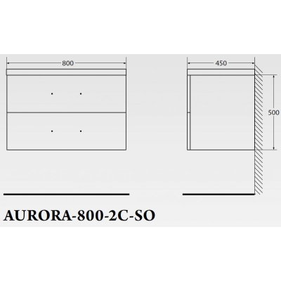 Тумба под раковину подвесная BELBAGNO AURORA-800-2C-SO-BL Bianco Lucido. Фото