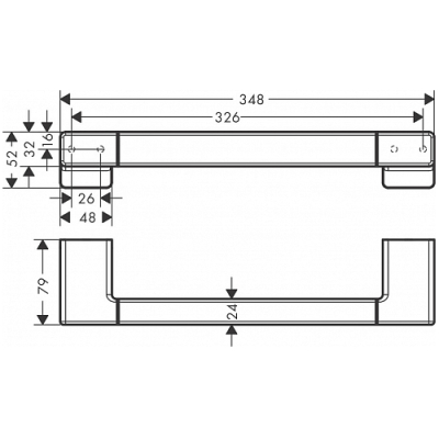 Поручень AddStoris Hansgrohe 41744000, хром для ванной комнаты. Фото