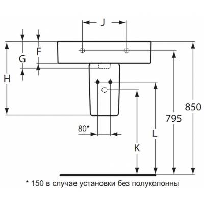 Полупьедестал для раковины IDEAL STANDARD Connect E797401. Фото