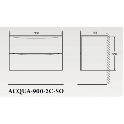 Тумба под раковину подвесная BELBAGNO ACQUA-900-2C-SO-CVG Cemento Verona Grigio. Фото