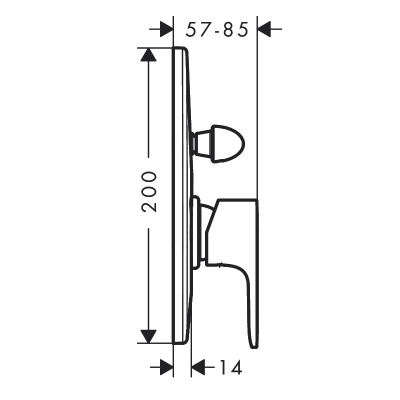 72459670 HANSGROHE  Rebris E смеситель для ванны (внешняя часть), матовый черный. Фото