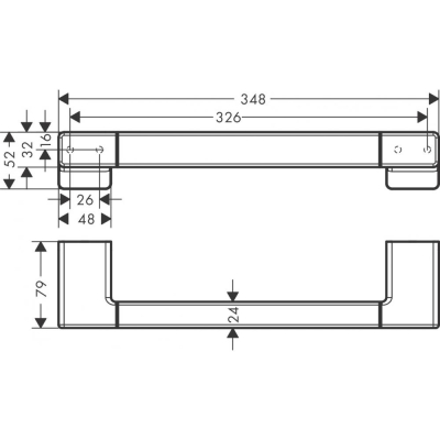 Поручень AddStoris Hansgrohe 41744340, шлифованный черный хром для ванной комнаты. Фото