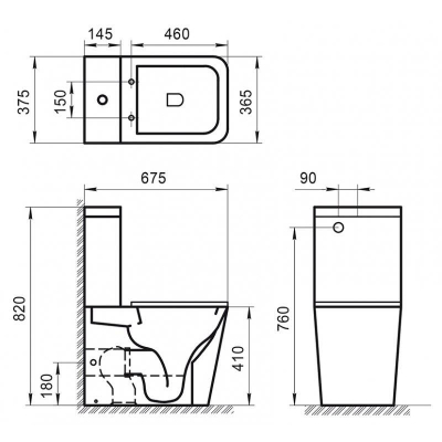 Чаша унитаза напольного безободкового BELBAGNO Ardente-R BB02093CPR. Фото