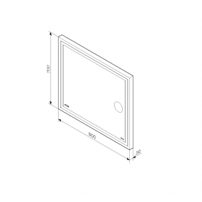 Универсальное зеркало с контурной Led-подсветкой, часами и косметическим зеркалом, 80 см AM.PM GEM M91AMOX0803WG. Фото
