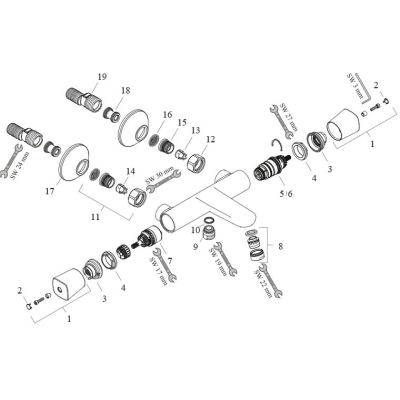 Термостат для ванны Hansgrohe Logis Ecostat Universal 13123000. Фото