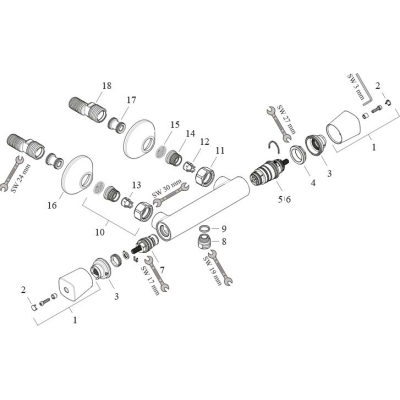 Термостат для душа Hansgrohe Logis Ecostat Universal 13122000. Фото