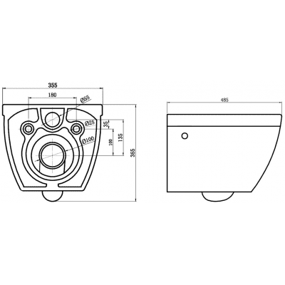 Чаша унитаза безободкового подвесного BELBAGNO Cento-R BB509CH. Фото