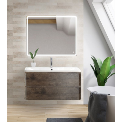 Тумба под раковину подвесная BELBAGNO ALBANO-800-2C-SO-RNG Rovere Nature Grigio. Фото