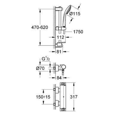 Термостат для душа GROHE Grohtherm 2000 NEW 34195001. Фото