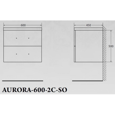 Тумба под раковину подвесная BELBAGNO AURORA-600-2C-SO-RNN Rovere Nebrasca Nature. Фото